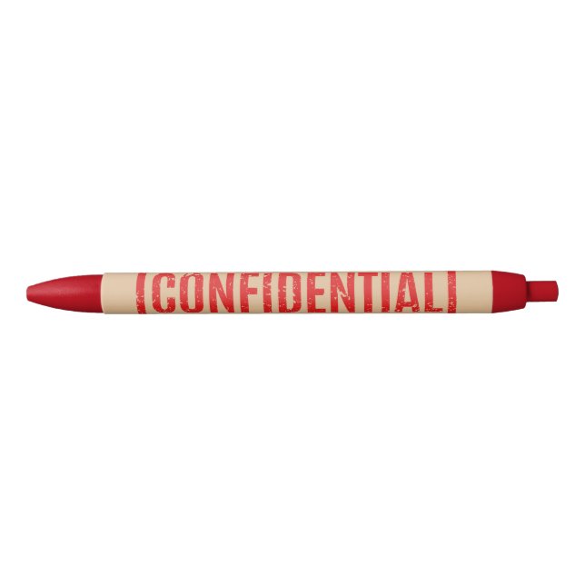 Stamped Confidential Black Ink Pen (Front)