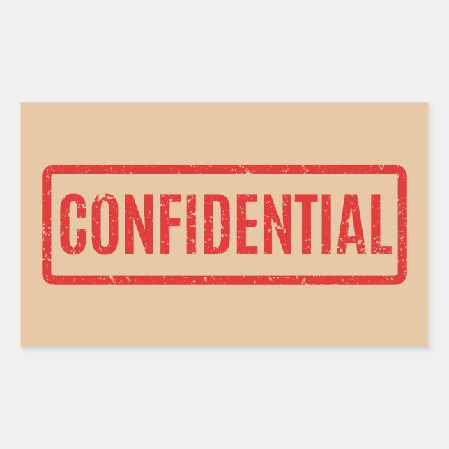Stamped Confidential Rectangular Sticker (Front)