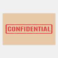 Stamped Confidential Rectangular Sticker