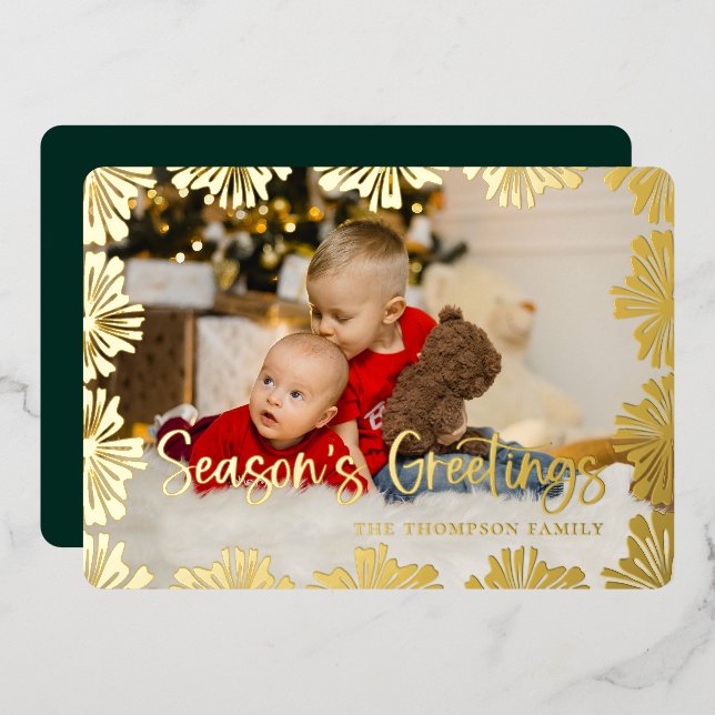 Stamped Floral Frame Photo (Front/Back)