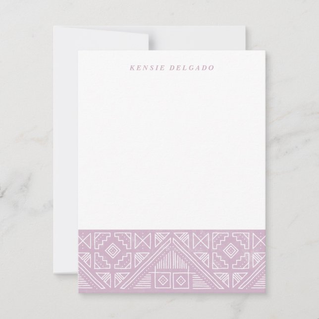 Stamped Geometric Stationery - Lilac Card (Front)