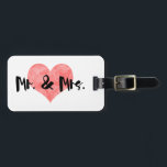 Stamped Heart Rustic Mr & Mrs Luggage Tag<br><div class="desc">A stamped heart,  for you and your sweetheart. Rustic,  stylish,  sweet.</div>