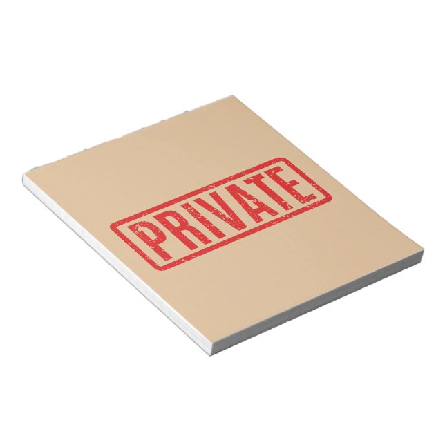 Stamped Private Notepad (Angled)