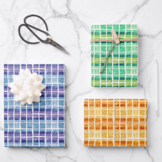 Stamped Squares Wrapping Paper Sheet