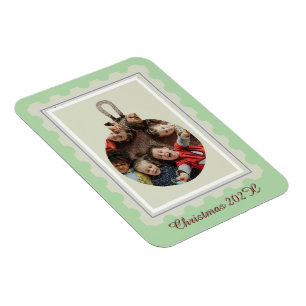 Stamps Christmas Ornament Custom Photo Holiday Magnet