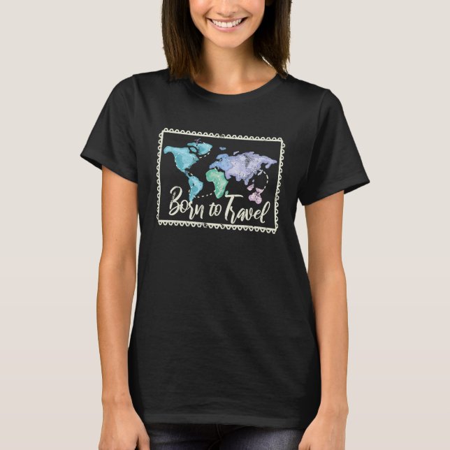 Stamps collectors world map travel T-Shirt (Front)
