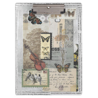 Stamps Vintage Ephemera Decoupage Clipboard
