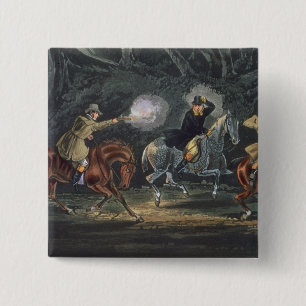 Stand and Deliver, aquatinted by E. Duncan 15 Cm Square Badge
