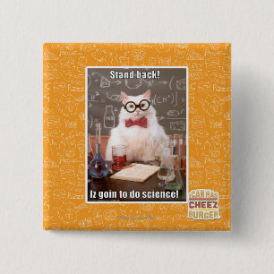 Stand back! 15 cm square badge