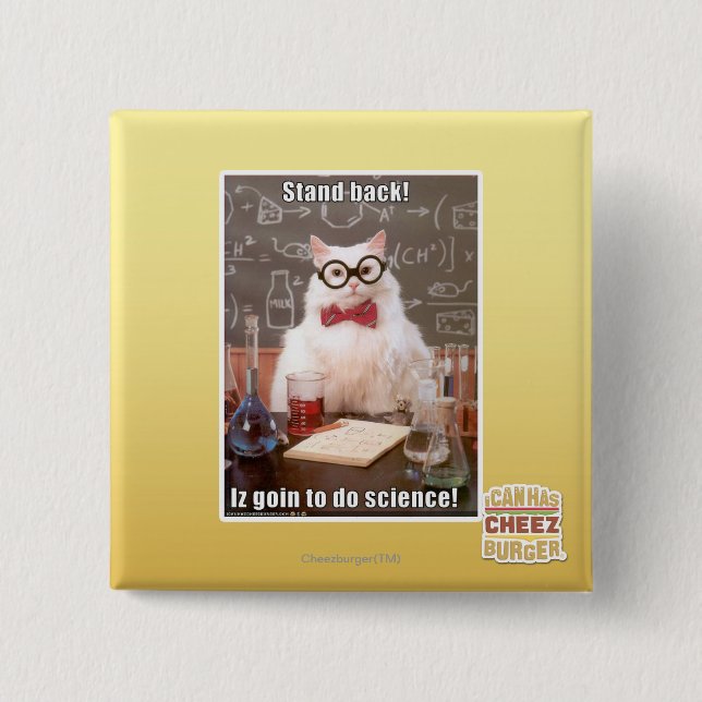 Stand back! 15 cm square badge (Front)