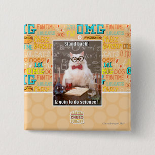 Stand back! 15 cm square badge