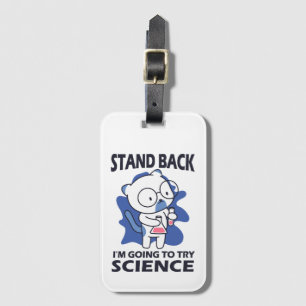Stand Back - Adorable Cat Scientist Experimenting  Luggage Tag