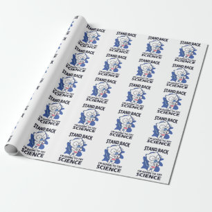 Stand Back - Adorable Cat Scientist Experimenting  Wrapping Paper