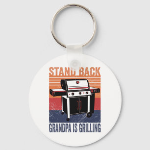 Stand Byck Grandpa Is Grilling Bbq Grill Smoker Gr Key Ring