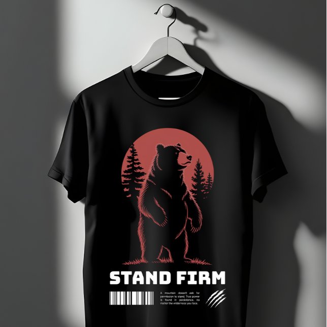 Stand Firm Bear – Strength & Wilderness Graphic  T-Shirt (Creator Uploaded)
