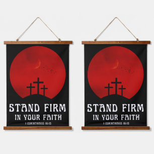Stand firm in your faith hanging tapestry