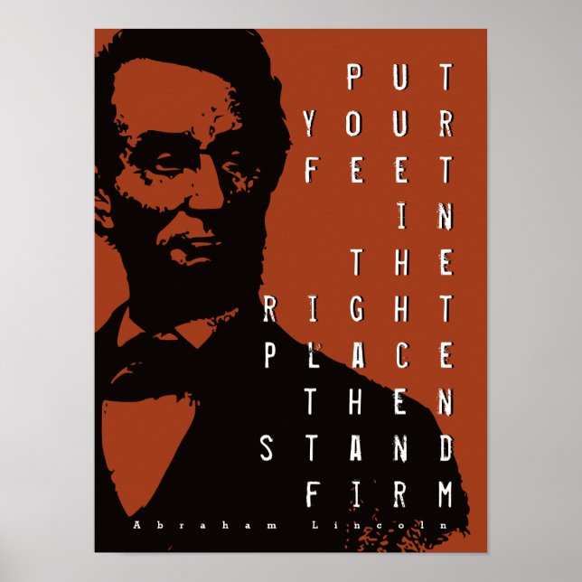 Stand Firm Motivational Quote Abraham Lincoln Poster (Front)