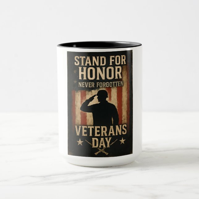 Stand For Honour – Veterans Day Tribute Design Mug (Center)