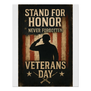 Stand For Honour – Veterans Day Tribute Design Poster