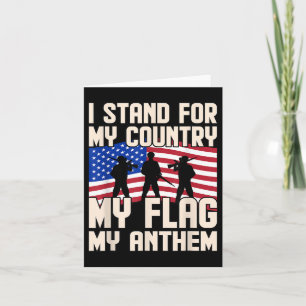 Stand For My Country Usa Flag Memorial Day Veteran Card