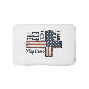 Stand for the Flag Kneel for the Cross Shirt Desig Bath Mat