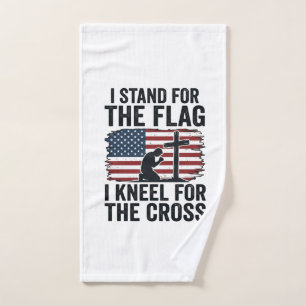 Stand for the Flag Kneel for the Cross Shirt Desig Hand Towel
