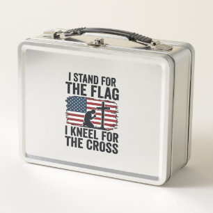 Stand for the Flag Kneel for the Cross Shirt Desig Metal Lunch Box