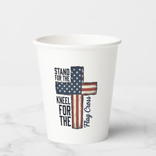 Stand for the Flag Kneel for the Cross Shirt Desig Paper Cups