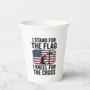 Stand for the Flag Kneel for the Cross Shirt Desig Paper Cups