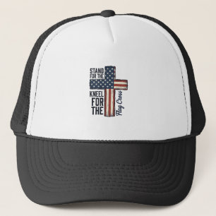 Stand for the Flag Kneel for the Cross Shirt Desig Trucker Hat