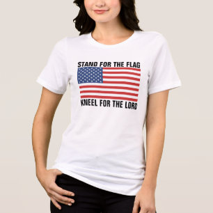 STAND FOR THE FLAG, KNEEL FOR THE CROSS T-SHIRTS