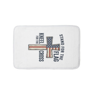 Stand for the Flag Patriotic Cross Design_1 Bath Mat