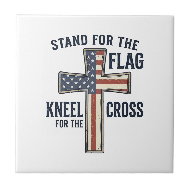 Stand for the Flag Patriotic Cross Design_1 Tile (Front)