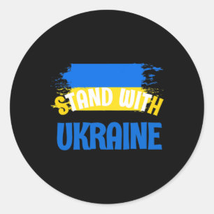 Stand For Ukraine Pin - I Support Ukrainian Nation Classic Round Sticker