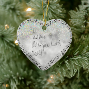 Stand. Let Not Your Heart Be Troubled Scripture Ceramic Tree Decoration