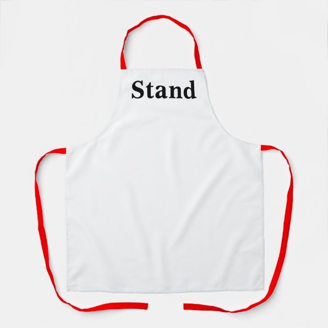 Stand Logo Red Straps White Kitchen Craft Chef  Apron (Front)