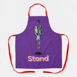 Stand Logo Solitary Man Purple Apron
