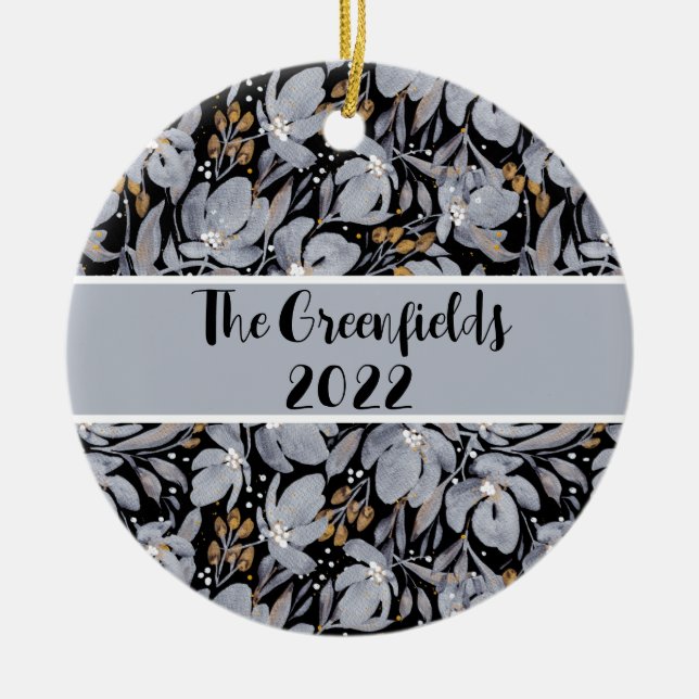 Stand Out Floral Customisable Ceramic Ornament (Front)
