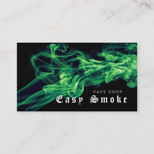 Stand Out From The Crowd With Green Vape Shop   Business Card (Front)