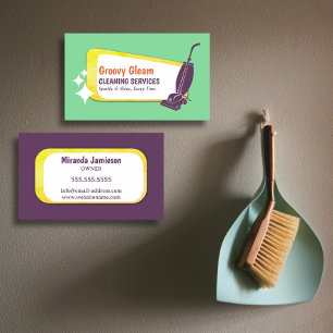 Stand Out Retro Vacuum Professional Cleaning Business Card