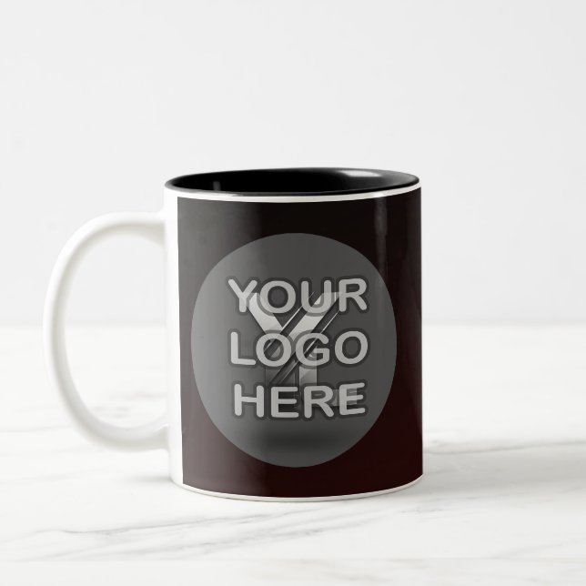 Stand Out with Every Sip: Luxury Black Custom Logo Two-Tone Coffee Mug (Left)