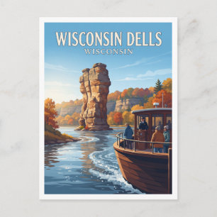 Stand Rock Wisconsin Dells Travel Souvenir Postcard