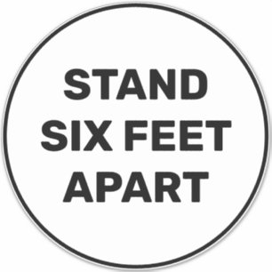 Stand Six Feet Apart simple Large Floor Circle
