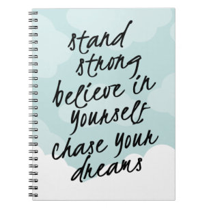 Stand Strong, Be Yourself Motivational Quote Spiral Notebook