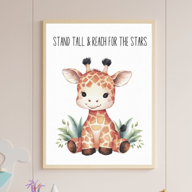 Stand Tall - Baby Giraffe Safari Nursery Art Poster (Creator Uploaded)