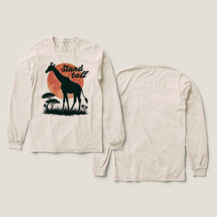 Stand Tall Giraffe Silhouette Motivational Safari Tri-Blend Shirt
