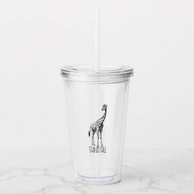 Stand Tall Graceful Giraffe Acrylic Tumbler (Front)