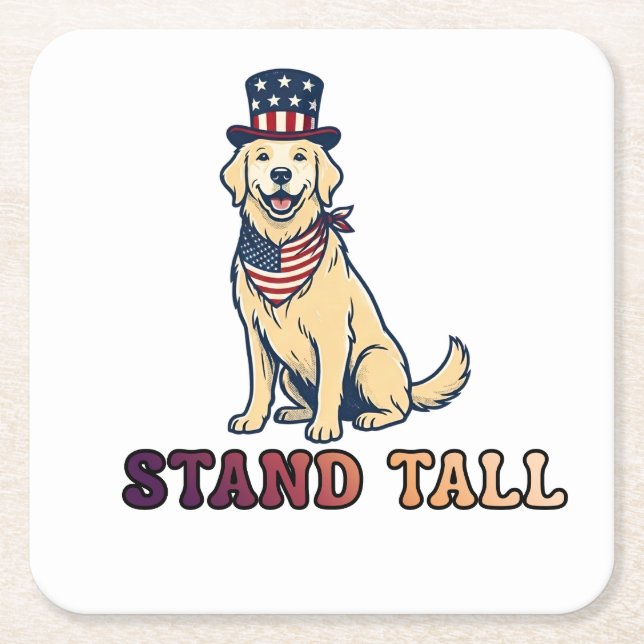 STAND TALL SQUARE PAPER COASTER (Front)
