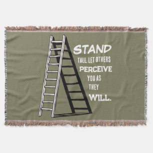Stand Tall Stoic Quote Throw Blanket