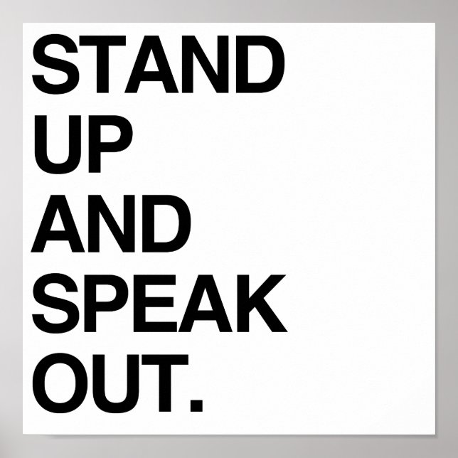 STAND UP AND SPEAK OUT POSTER (Front)